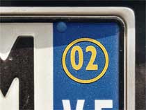 Number 2 on a car licence plate.